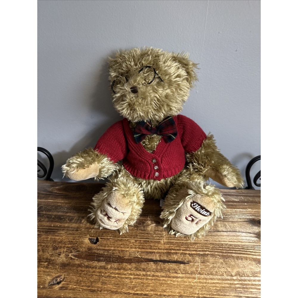 Heinz‎ 57 Limited Edition Teddy Bear H.J. 18" Tall With Glasses Jointed limbs